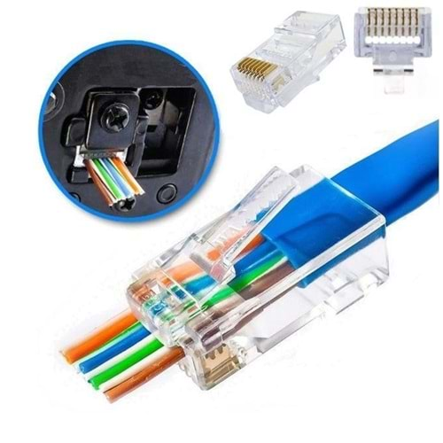 EZ-RJ45 Gabble Cat6 Pass Type Konnektör