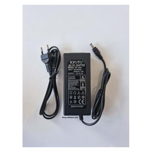 KY-1205 12V - 5A Plastik Switch Adaptör