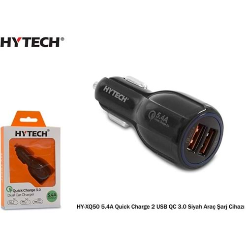 HY-XQ50 Hytech 5.4A Quick Charge 2 Usb Qc 3.0 2 Renk Araç Şarj Cihazı