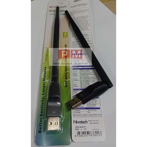 NTC-1761 Nivatech 5DBI Antenli Wifi Adaptör