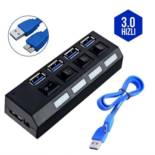 NTC-629-1 Nivatech 3.0 Usb 4 Port Hub Anahtarlı