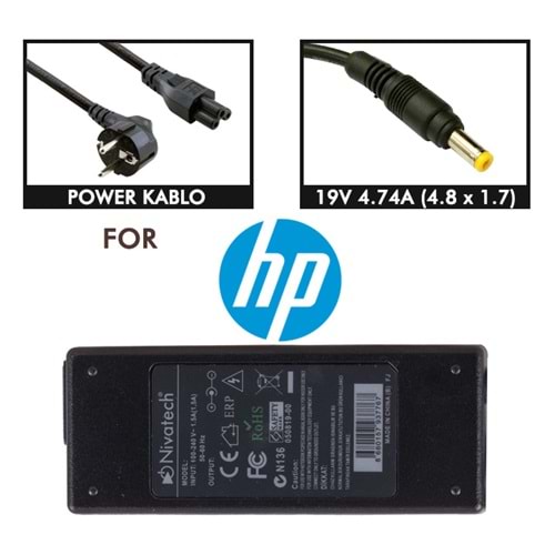 NTC-BC924 19V - 4.74A ( 4.8*1.7 ) Nivatech Notebook Adaptörü
