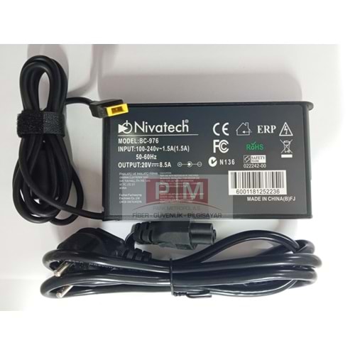 NTC-BC976 20V - 8.5A ( USB ) Nivatech Notebook Adaptörü