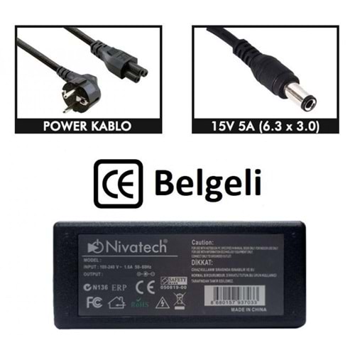 NTC-BC984 19.5V - 7.7A (6.0*3.0) Nivatech Notebook Adaptörü