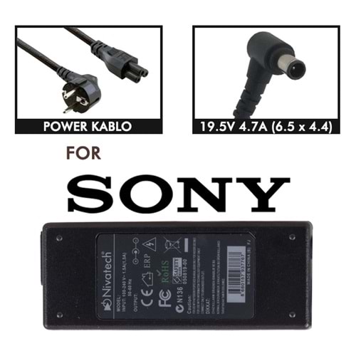 NTC-BC993 19.5V - 4.7A (6.5*4.4) Nivatech Notebook Adaptörü