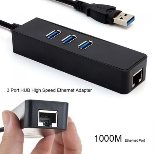 NTC-X1905 Nivatech Usb 3.0 3 Port Çoklaycı+Gigabit Ethernet