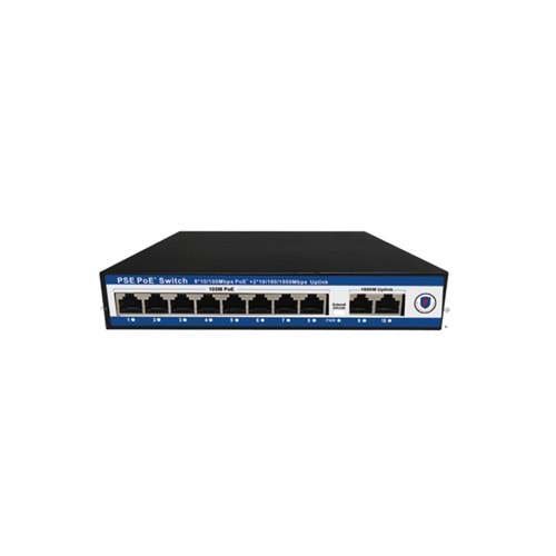 NVC-PSE0820G 8Port 10/100Mb PoE + 2Port Uplink Gigabit Poe Switch