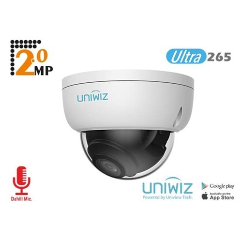 Uniwiz IPC-D312-APKZ 2MP 2.8MM Darbeye Dayanıklı Vf Ip Dome Kamera