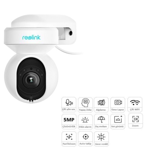 PN-WCEO5MP06PTAFV2 Reolink E540 E1 Outdoor 5MP 3X Kablosuz PTZ Kamera