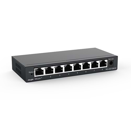 Reyee RG-ES108GD 8 Portlu, 10/100/1000 Gigabit, Tak Çalıştır Switch, M