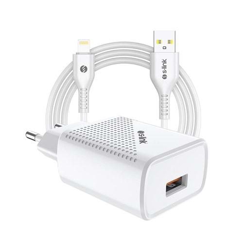 SL-EC40L Slink 5V 2400MA Lightning Kablolu Beyaz Ev Şarj Adaptörü