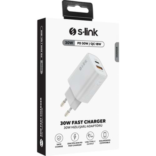 SL-EC67 Slink Type USB-C 30WPD-33W PPS USB QC 3.0 18W Hızlı Ev Şarj Ad