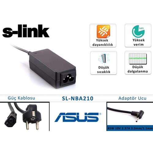 SL-NBA210 19V-2.37A (3.0*1.1) 45W Slink Notebook Adaptörü