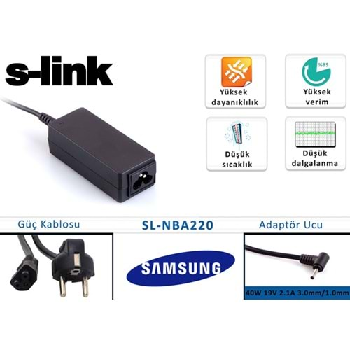 SL-NBA220 19V-2.1A (3.0*1.0) 40W Slink Notebook Adaptörü