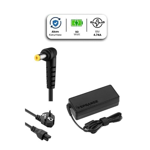 SR-L9 19V - 4.74A ( 5.5*1.7 ) Sprange 90W ACER İçin Adaptör - AKT00887