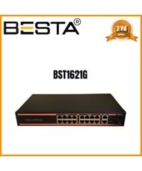 BST-1621G BESTA 16 Port 10/100 POE + 2 Port 1000 UPLink Switch