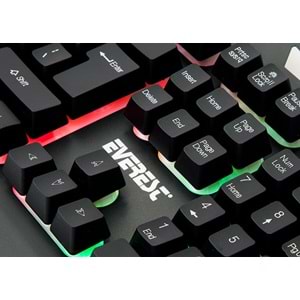 KMX-99 Everest Usb Gökkuşağı Zemin Aydınlatmalı Oyuncu Klavye+Mouse
