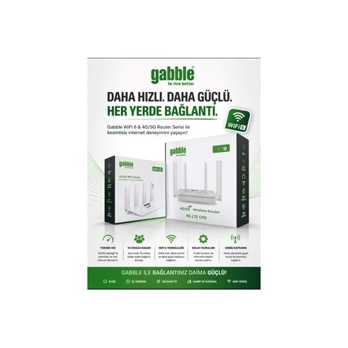 GAB-GB8404 Gabble 4G/5G 4Port 300Mbps SIM Wireless Router