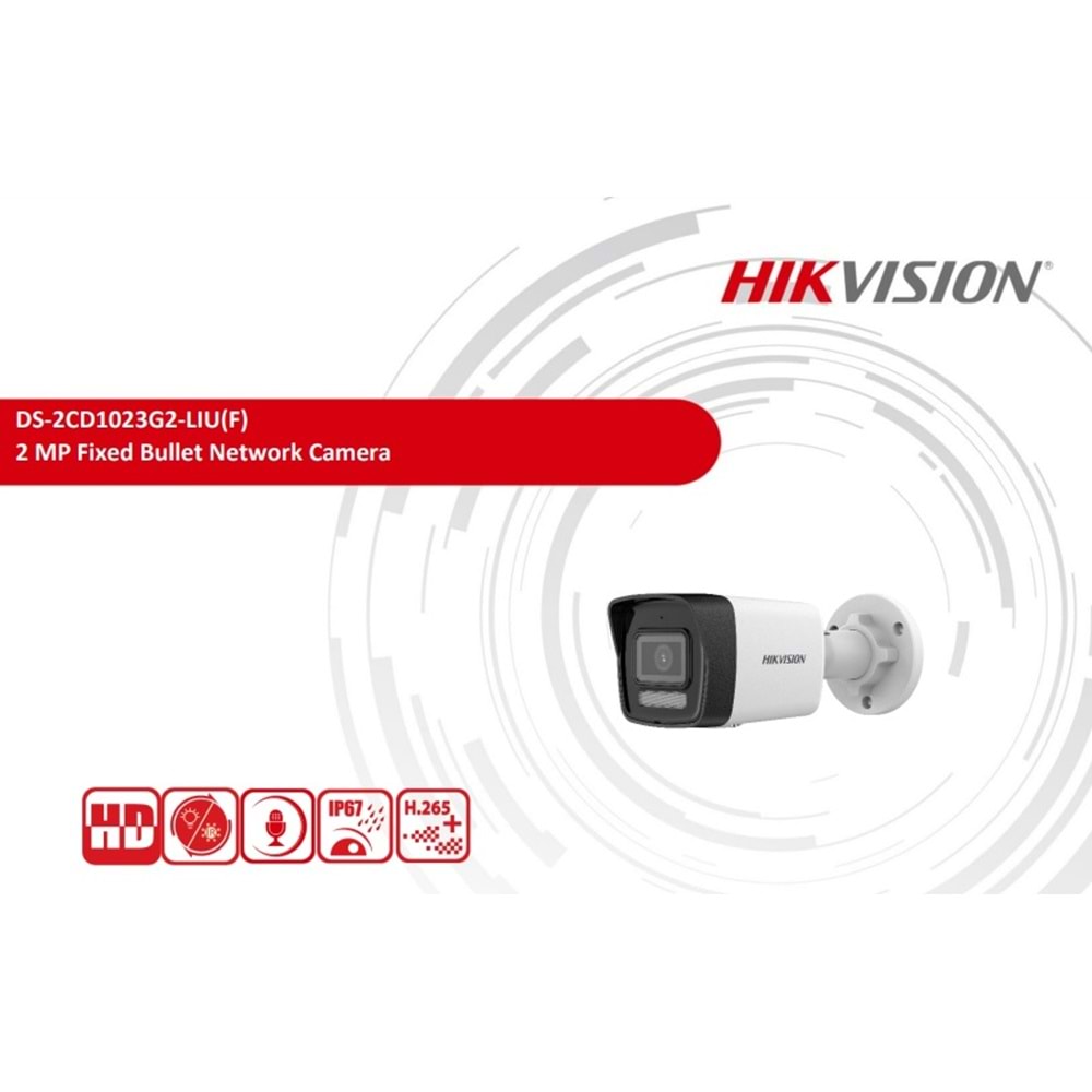 Hikvision DS-2CD1023G2-LIUF 2.8 mm 2 Mp Smart Hybird Bullet Ip Kamera