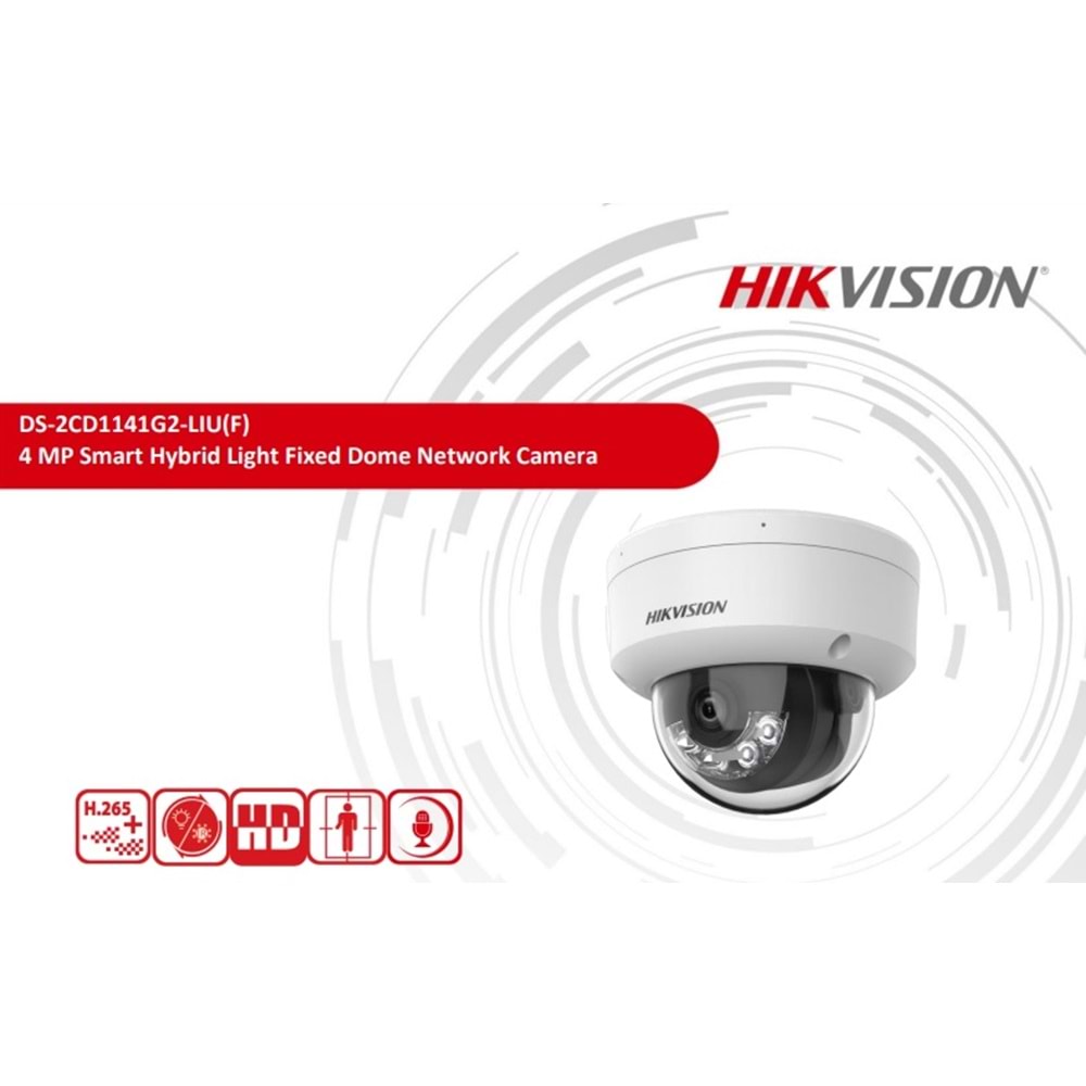 Hikvision DS-2CD1141G2-LIUF 4MP 2.8 mm Smart Hybrid Light Ip Dome
