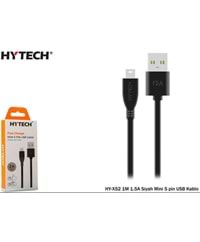 HY-X52 Hytech 1M 1.5A Siyah Mini 5 Pin Usb Kablo