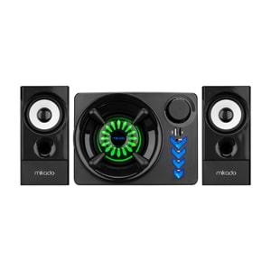 MD-219BT Mikado 2+1 10W+3W*2 Siyah Usb+Tf Cart+Fm+Bluetooth Speaker