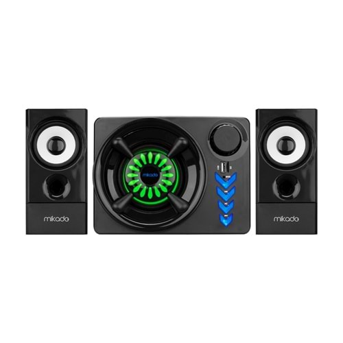 MD-219BT Mikado 2+1 10W+3W*2 Siyah Usb+Tf Cart+Fm+Bluetooth Speaker
