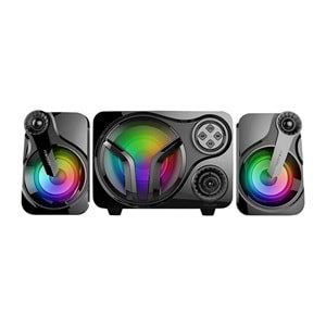 MD-BT28 Mikado 5W+3WX2 Bt,Tf Cadd,Usb,Fm Siyah Led Işıklı Radyo