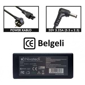 NTC-BC932 20V - 3.25A (5.5*2.5) Nivatech Notebook Adaptörü