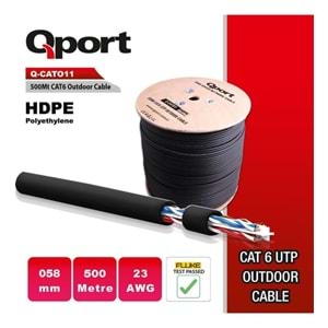 Q-CAT011 Qport HDPE Polyethlene 500 Mt Cat6 Outdoor 23awg 0,58mm Kablo