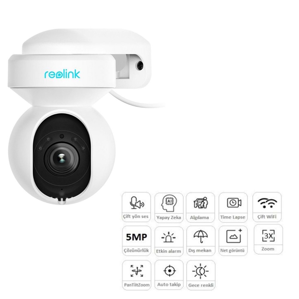 PN-WCEO5MP06PTAFV2 Reolink E540 E1 Outdoor 5MP 3X Kablosuz PTZ Kamera