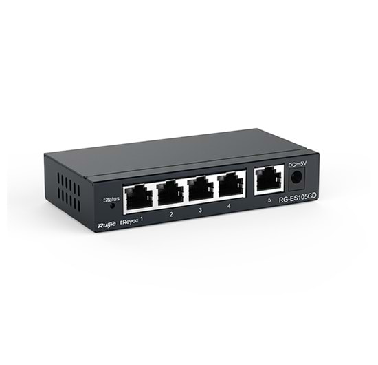 Reyee RG-ES105GD 5 Portlu, 10/100/1000 Gigabit, Tak Çalıştır Switch, M