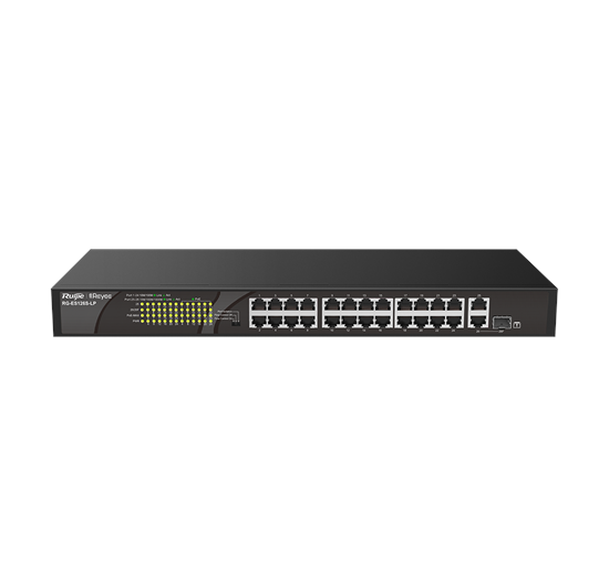 Reyee RG-ES126S-LP 24 Portlu, 10/100 Fast Ethernet, Tak Çalıştır Switc