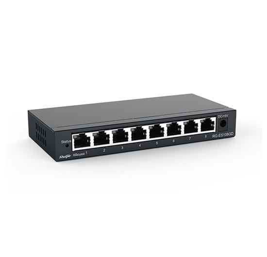 Reyee RG-ES205GC-P 5 Portlu, 10/100/1000 Gigabit, Yönetilebilir Switch