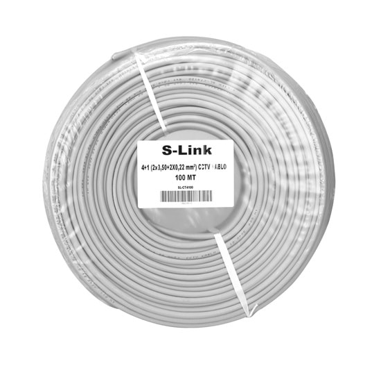 SL-CT4100 Slink 4+1 (2X0,50) 100M Cctv Kablo